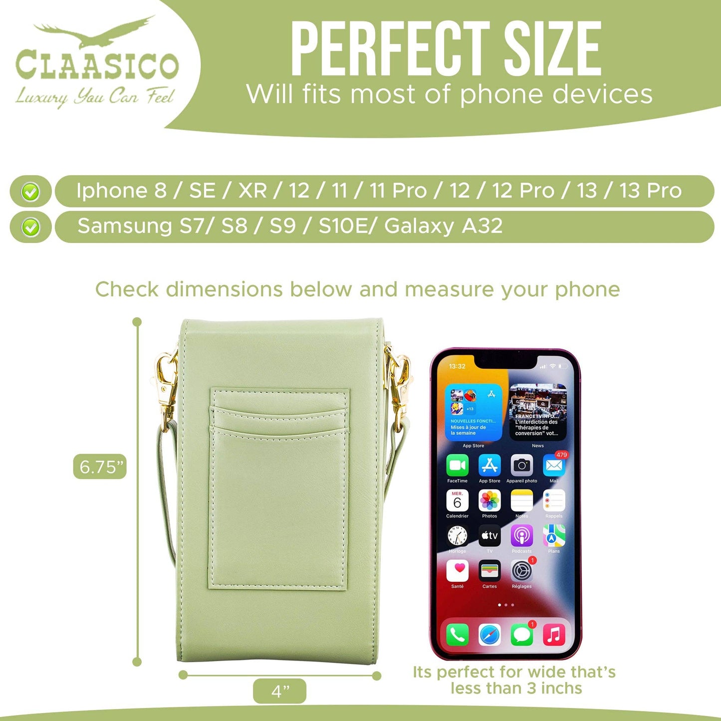 Crossbody Phone Wallet - Sleek and Compact Design: Nevy Blue