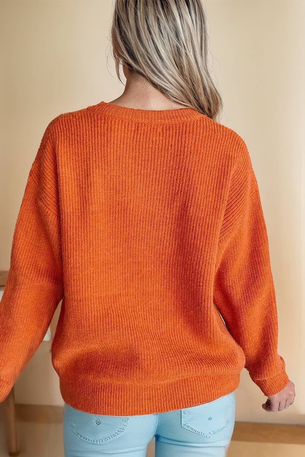Graphic * Hello Pumpkin Letter Knit Sweater | S-2XL: As shown / Missy / L
