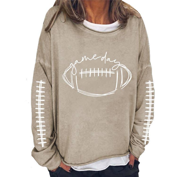 WOMEN FOOTBALL GAMEDAY LOOSE FIT PULLOVER: RED / (XL) 1