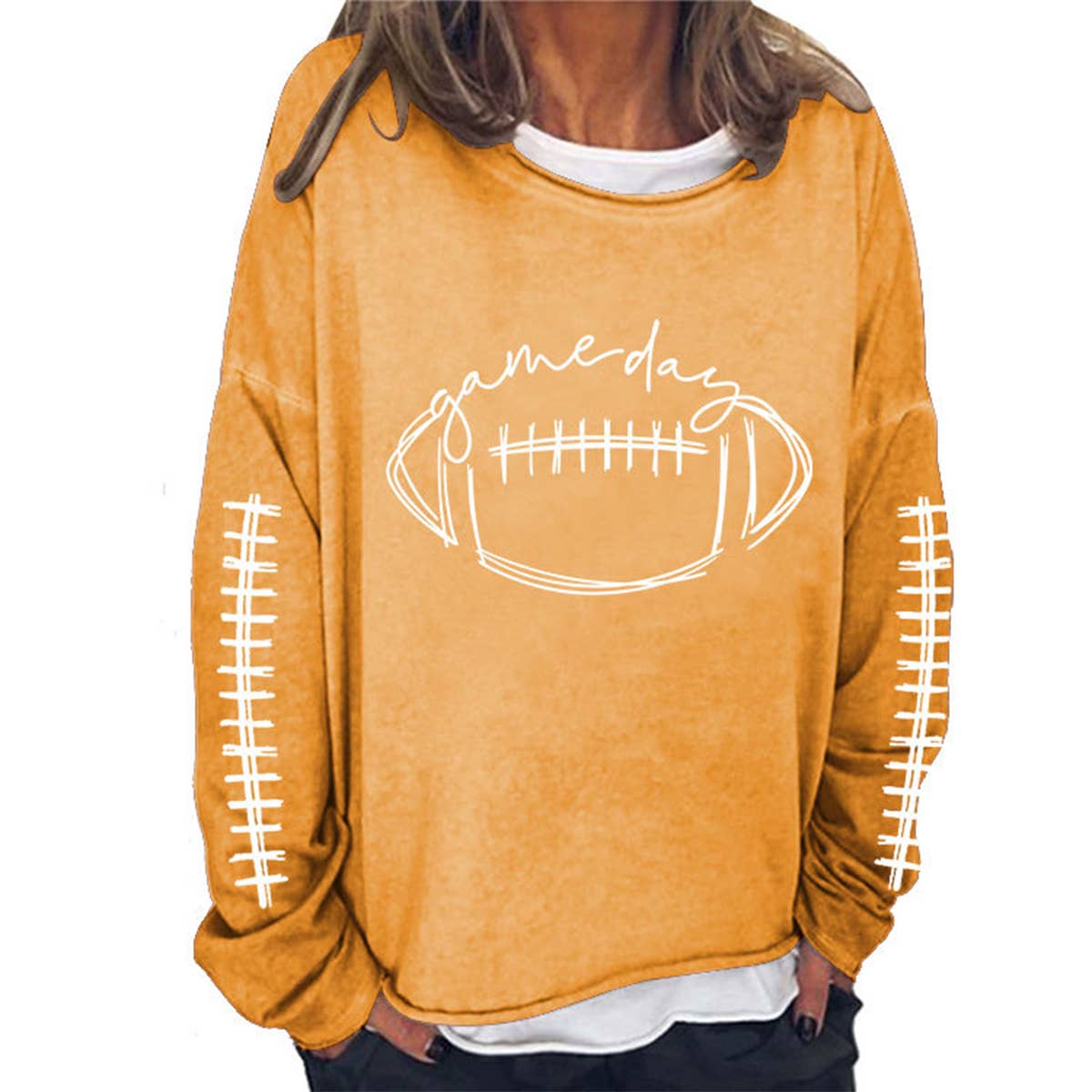 WOMEN FOOTBALL GAMEDAY LOOSE FIT PULLOVER: RED / (XL) 1