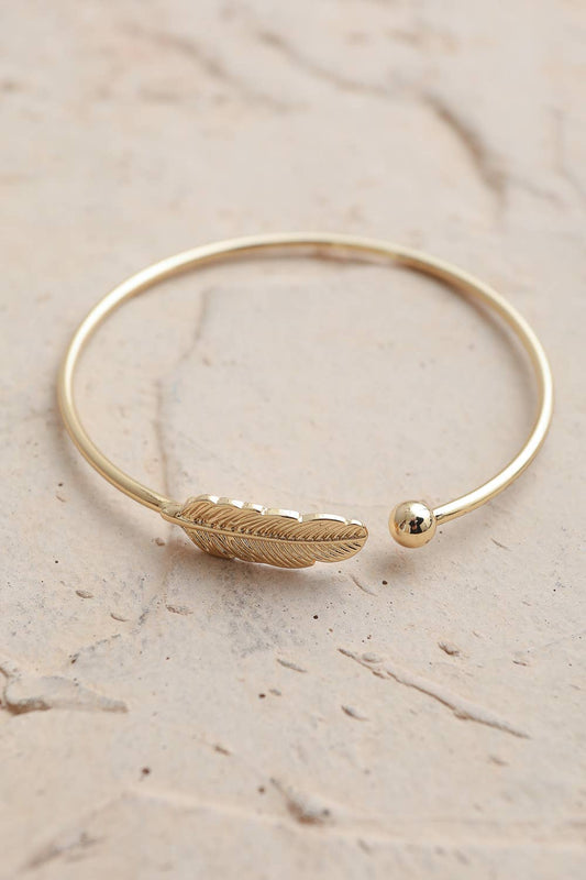 🪶  Minimalistic Feather Bracelet - Silver & Gold Modernity: Gold