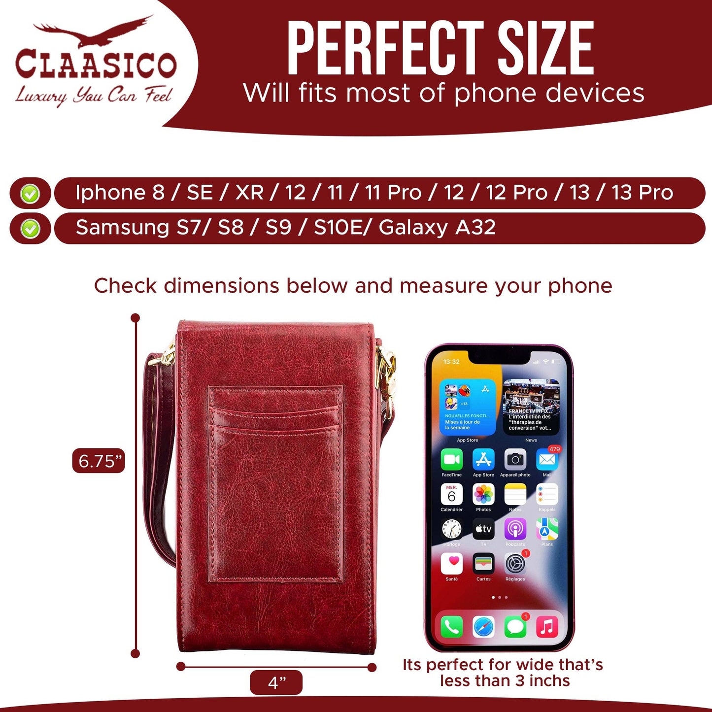 Crossbody Phone Wallet - Sleek and Compact Design: Nevy Blue