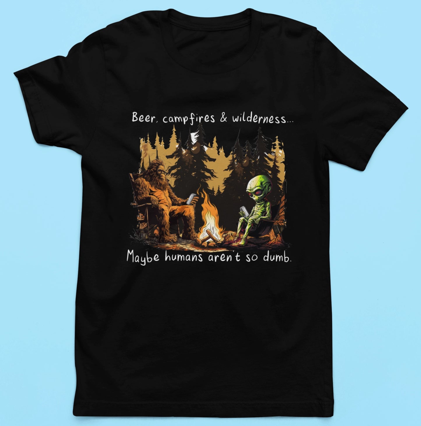 Bigfoot & Alien Campfire T-Shirt