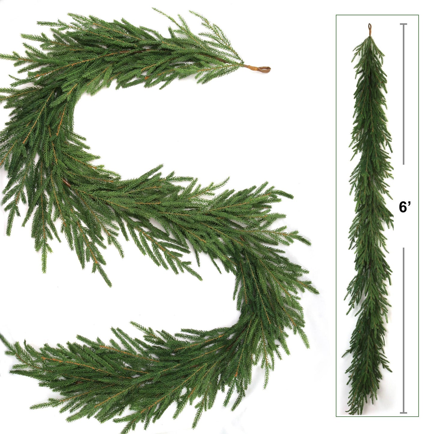 1 Pack 6' Real Touch Frasier Garland for Mantles, Staircases