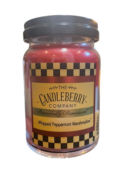 Whipped Peppermint Marshmallow Candleberry Large Jar Candle