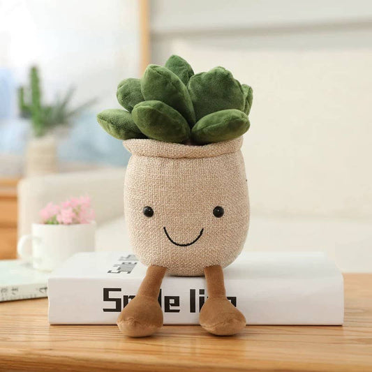6-14" Plant Plush - Bamboo, Succulent: Succulent Beige