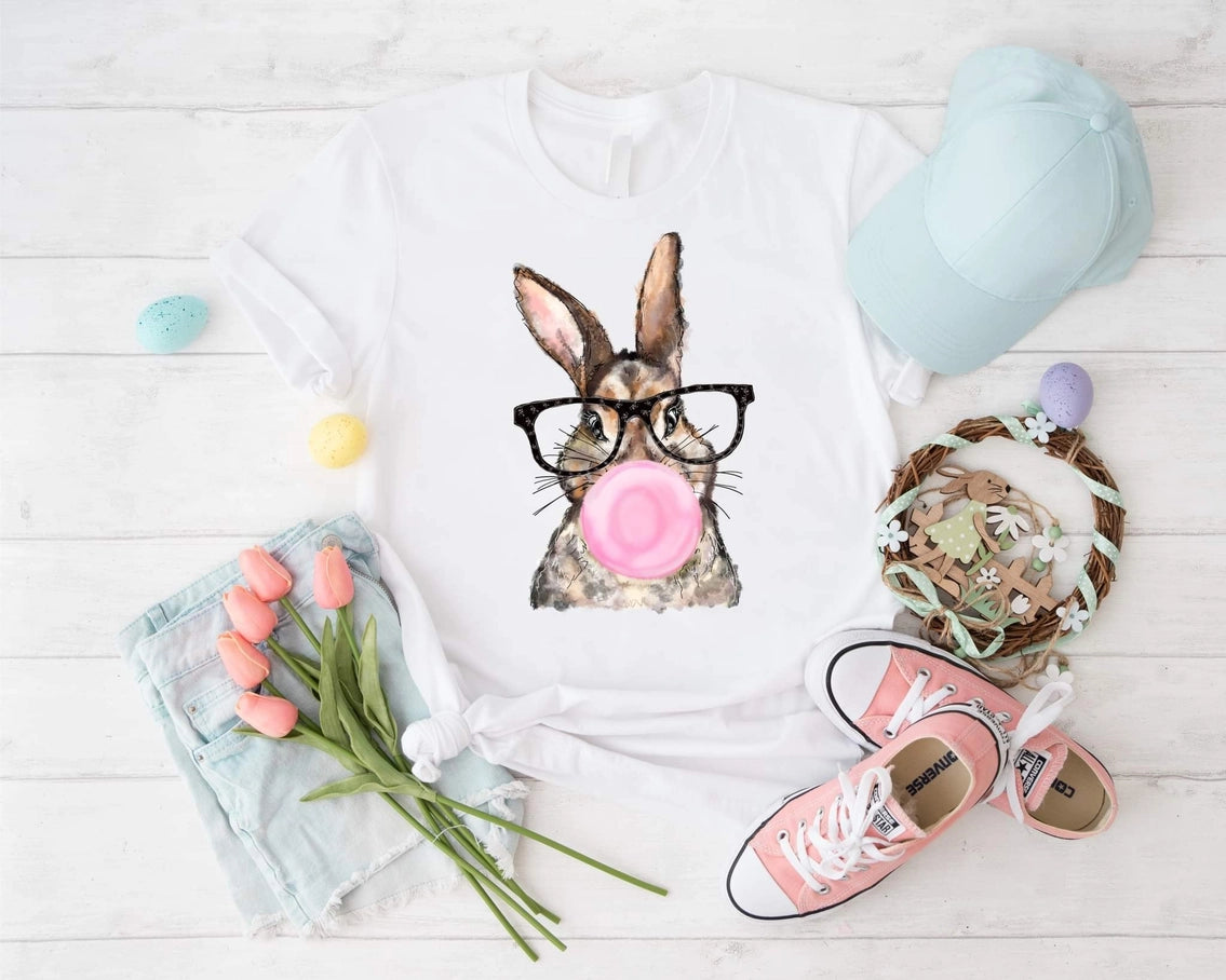 Bubblegum Bunny Spring Easter Everyday Graphic Tee