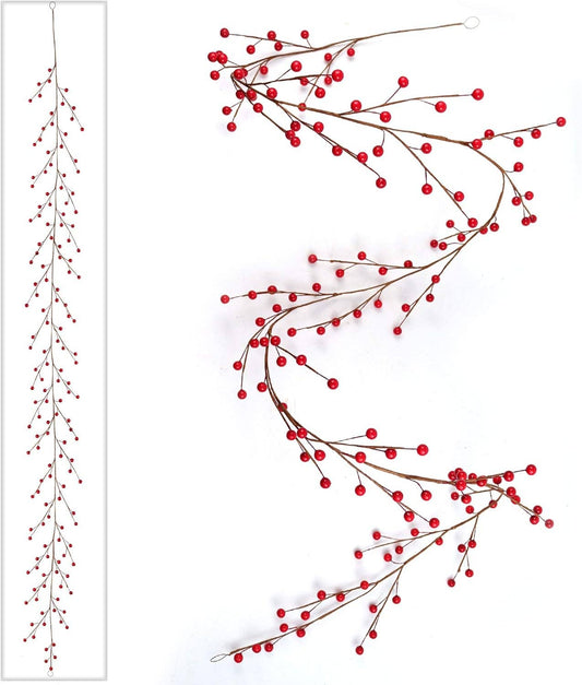 11" Red Berry Garland with 150 Berries - Holiday Decor: Red