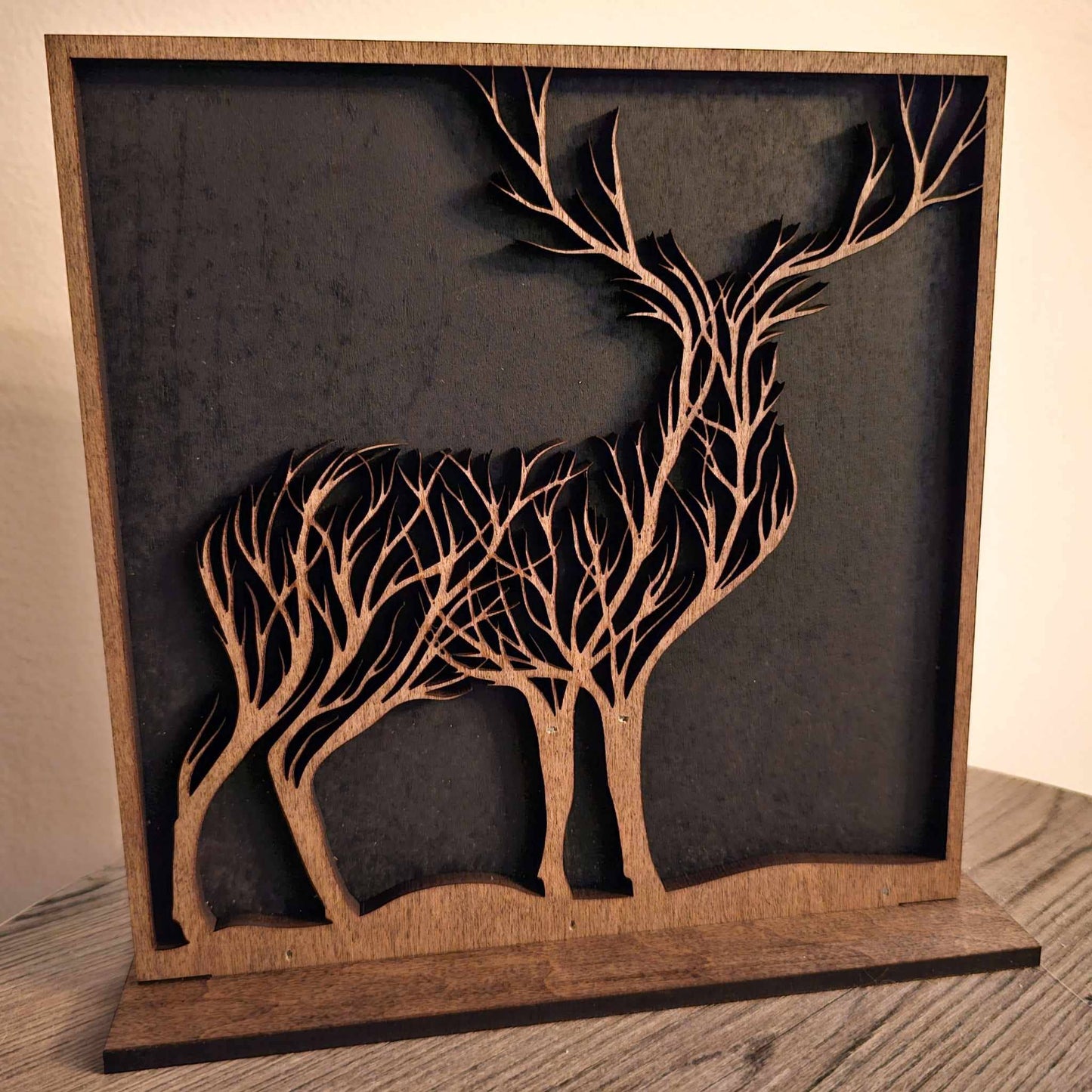 Black Holiday Decor Reindeer Deer Art Christmas Decor