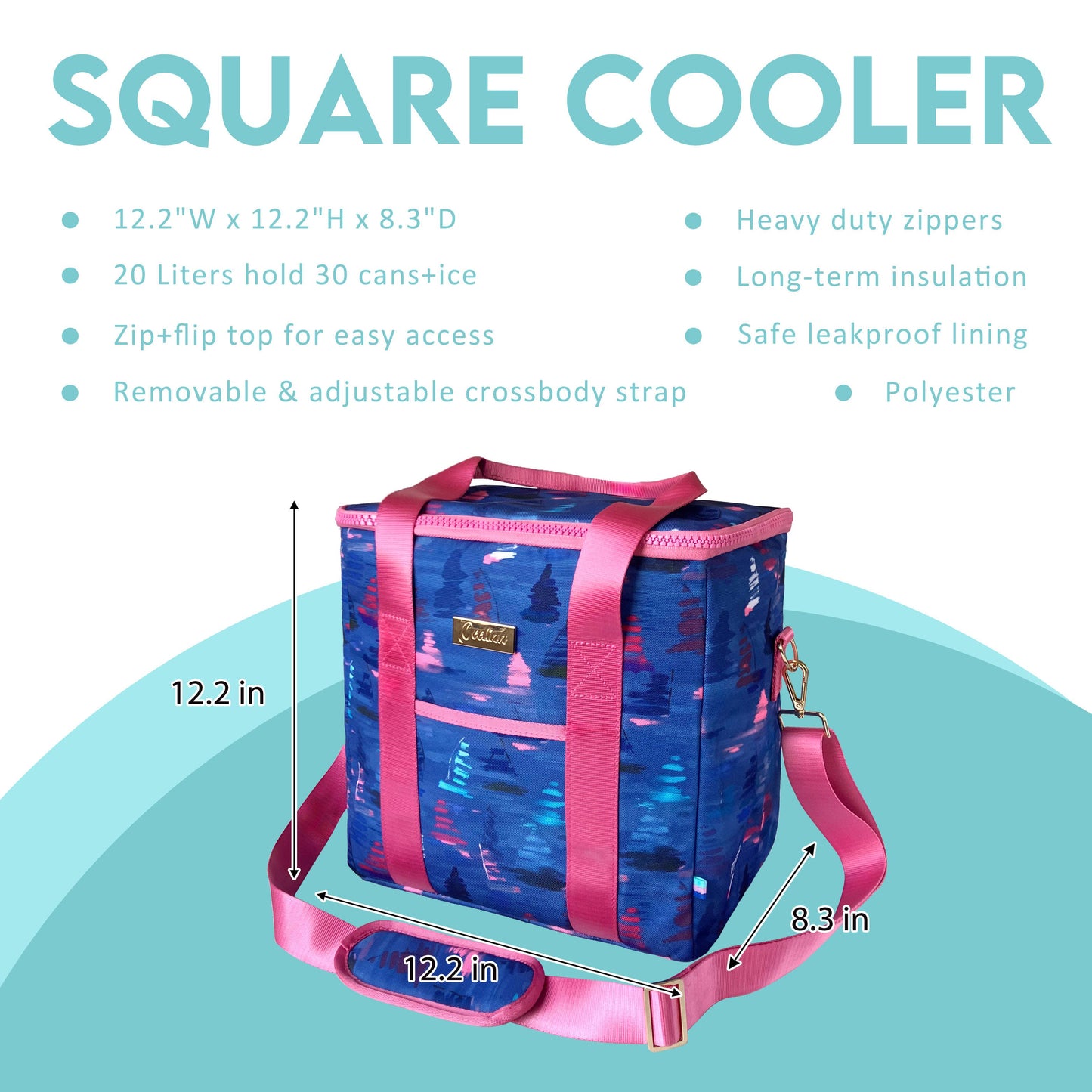 Square Cooler Bag Boundless Adventure, Embrace Nature and the Majestic Mountains Design