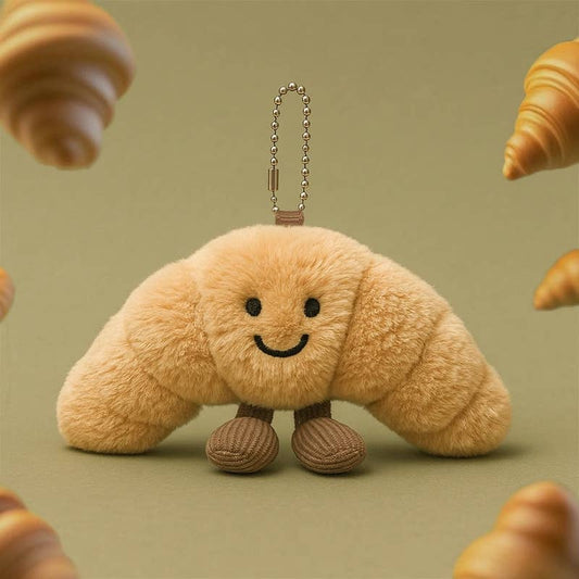 4" Croissant/Frog/Coffee Cup Pendant/Keychain: Croissant