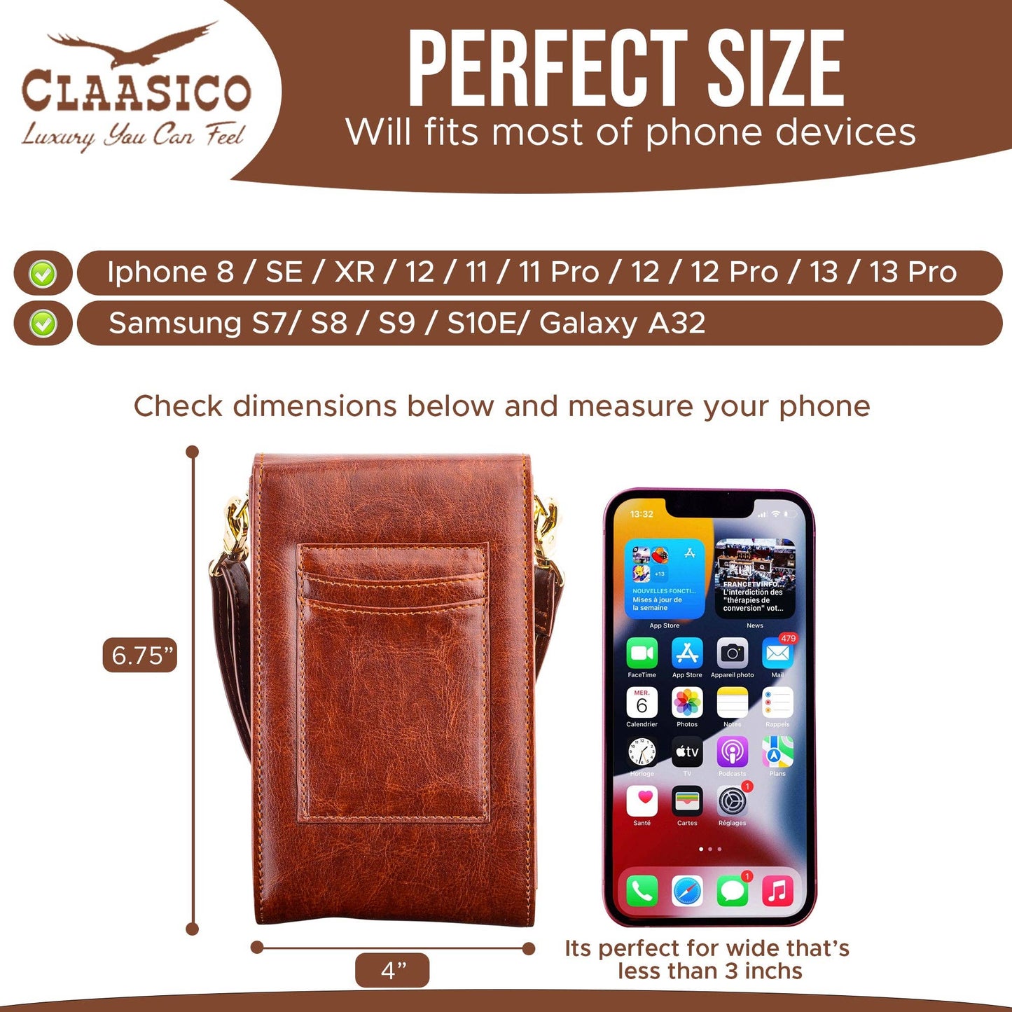 Crossbody Phone Wallet - Sleek and Compact Design: Nevy Blue