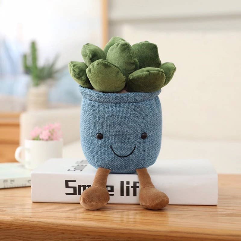 6-14" Plant Plush - Bamboo, Succulent: Succulent Beige