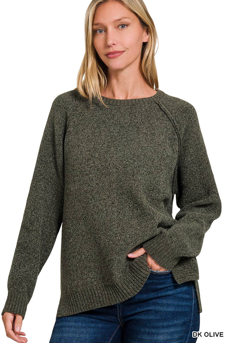 Raglan Chenille Sweater: OCEAN TEAL / 2-2-2 (S-M-L)