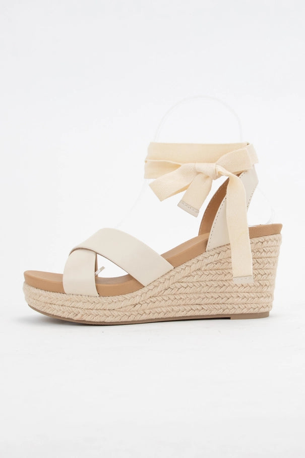 Lace Up Ankle Strap Wedge