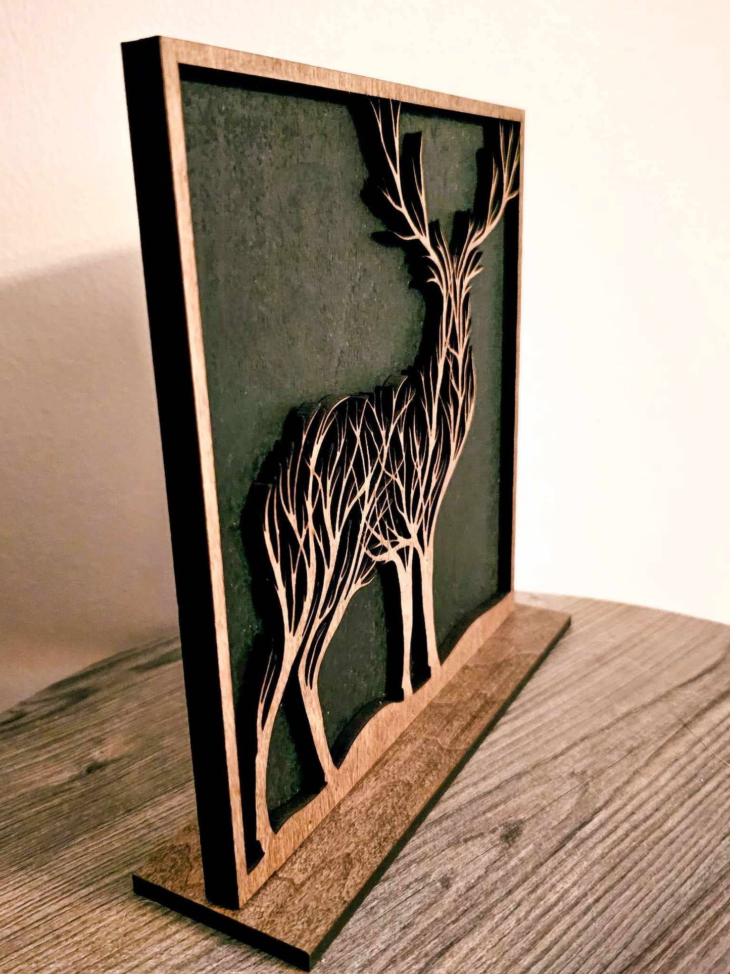 Black Holiday Decor Reindeer Deer Art Christmas Decor