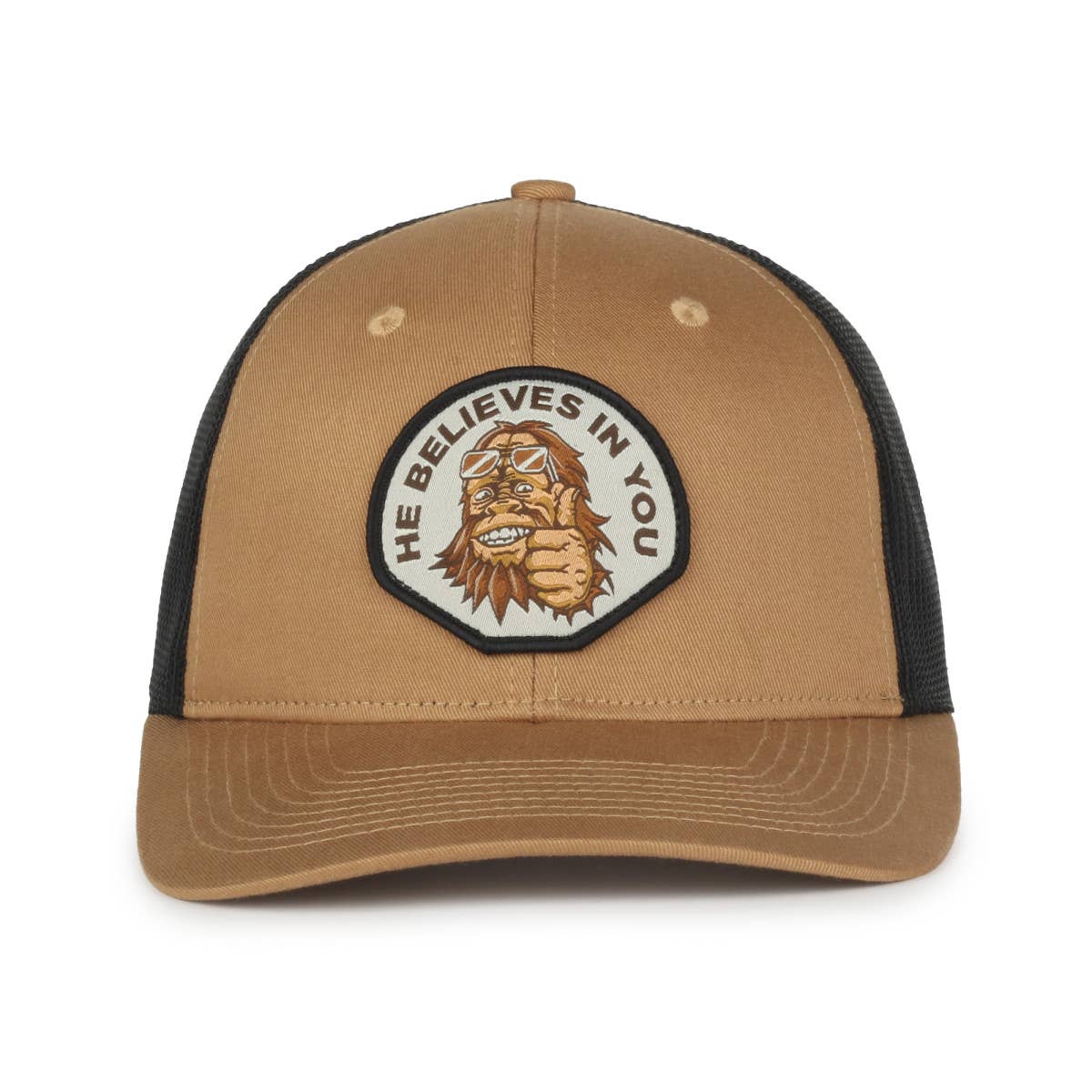 Bigfoot He Believes In You Thumbs Up Cap