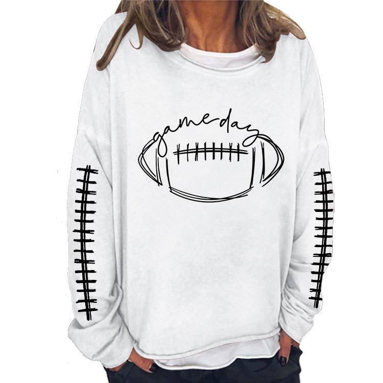 WOMEN FOOTBALL GAMEDAY LOOSE FIT PULLOVER: RED / (XL) 1