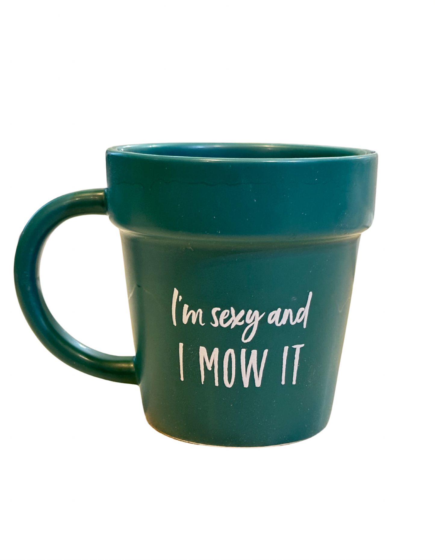 Sexy and I MOW IT ceramic mug